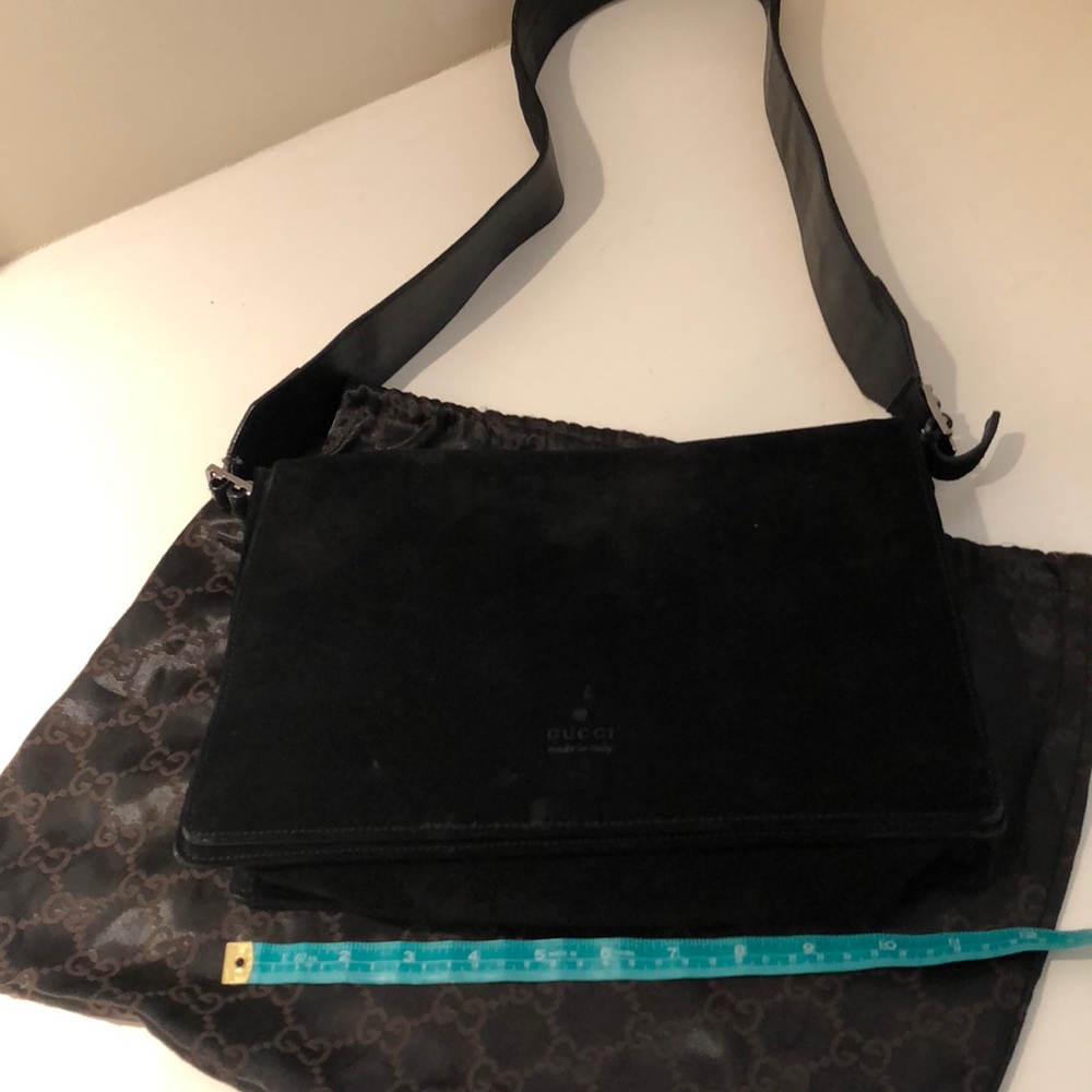 GUCCI suede messenger bag